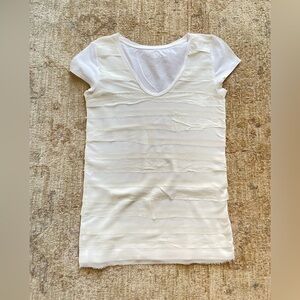 lovely LOFT unique cotton T-shirt with silk strips of fabric size XS.